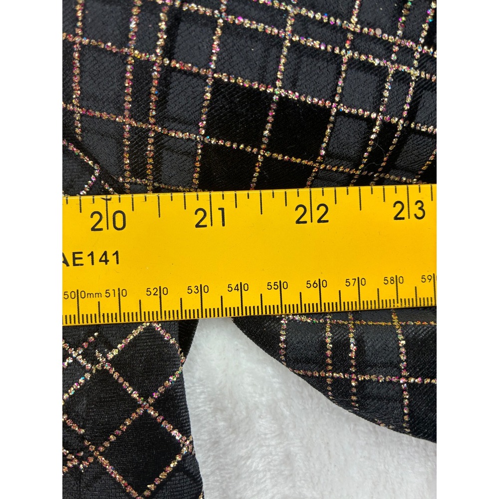 Blu Martini Blazer Womens L Blazer Black Gold Glitter Grid Sparkle‎ Evening - Picture 5 of 8